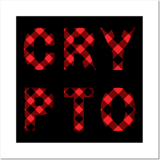 Crypto Red Plaid Posters and Art